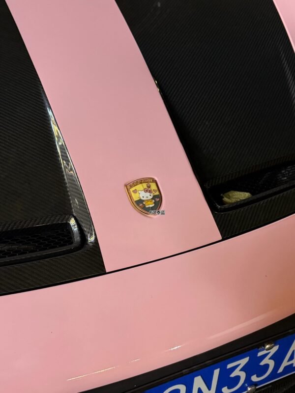 porsche hello kitty cloisonné enamel emblem