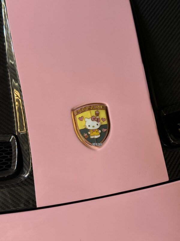 porsche hello kitty cloisonné enamel emblem
