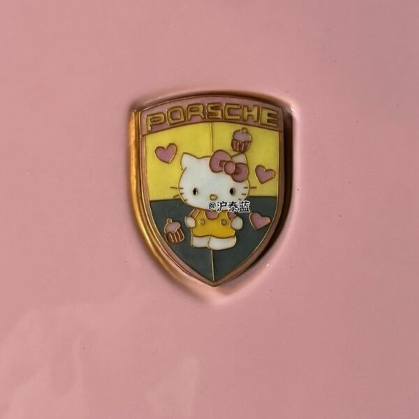 porsche hello kitty cloisonné enamel emblem