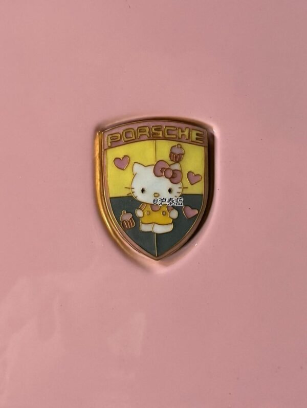 porsche hello kitty cloisonné enamel emblem