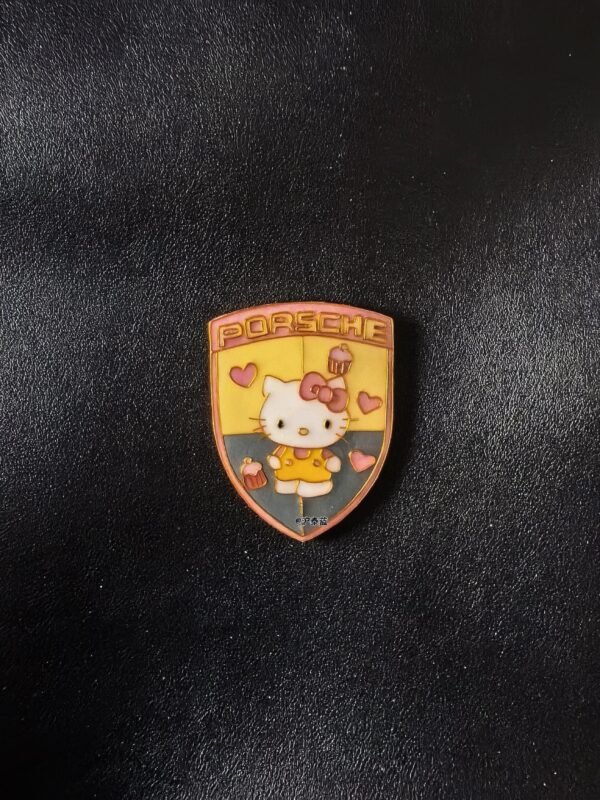 porsche hello kitty cloisonné enamel emblem