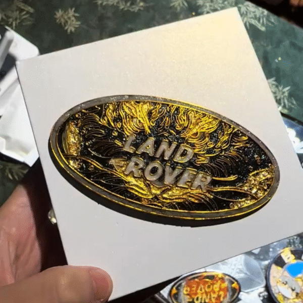 land rover black gold dragon cloisonné emblem