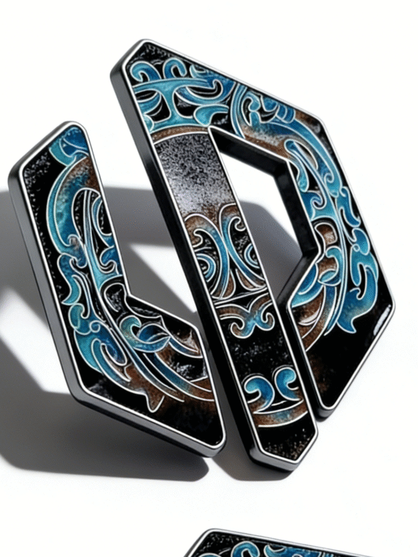 leapmotor cloisonné car emblem (traditional wave design)